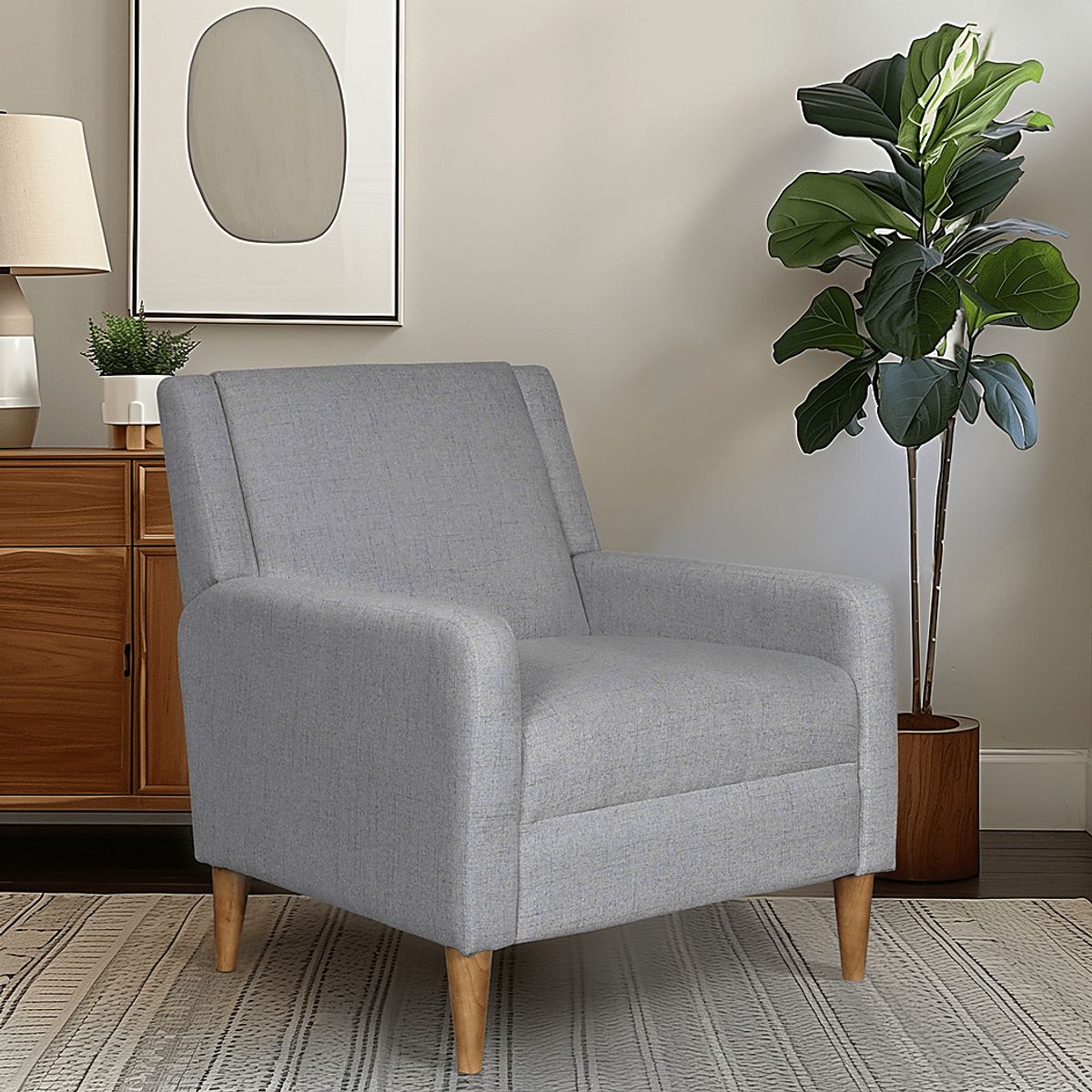 Merrywood Light Gray Polyester Fabric Accent Chair | Rooms to Go