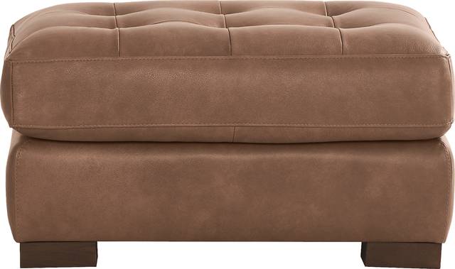 Messina Brown Leather Ottoman - Thumbnail - Image 2
