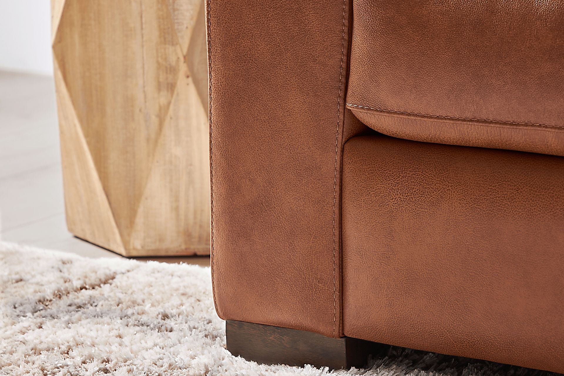 Messina Brown Leather 5 Pc Living Room - Image 5