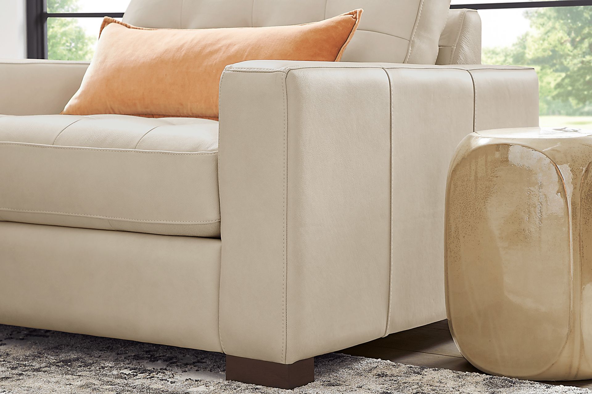Messina Ivory Leather Chair - Image 4