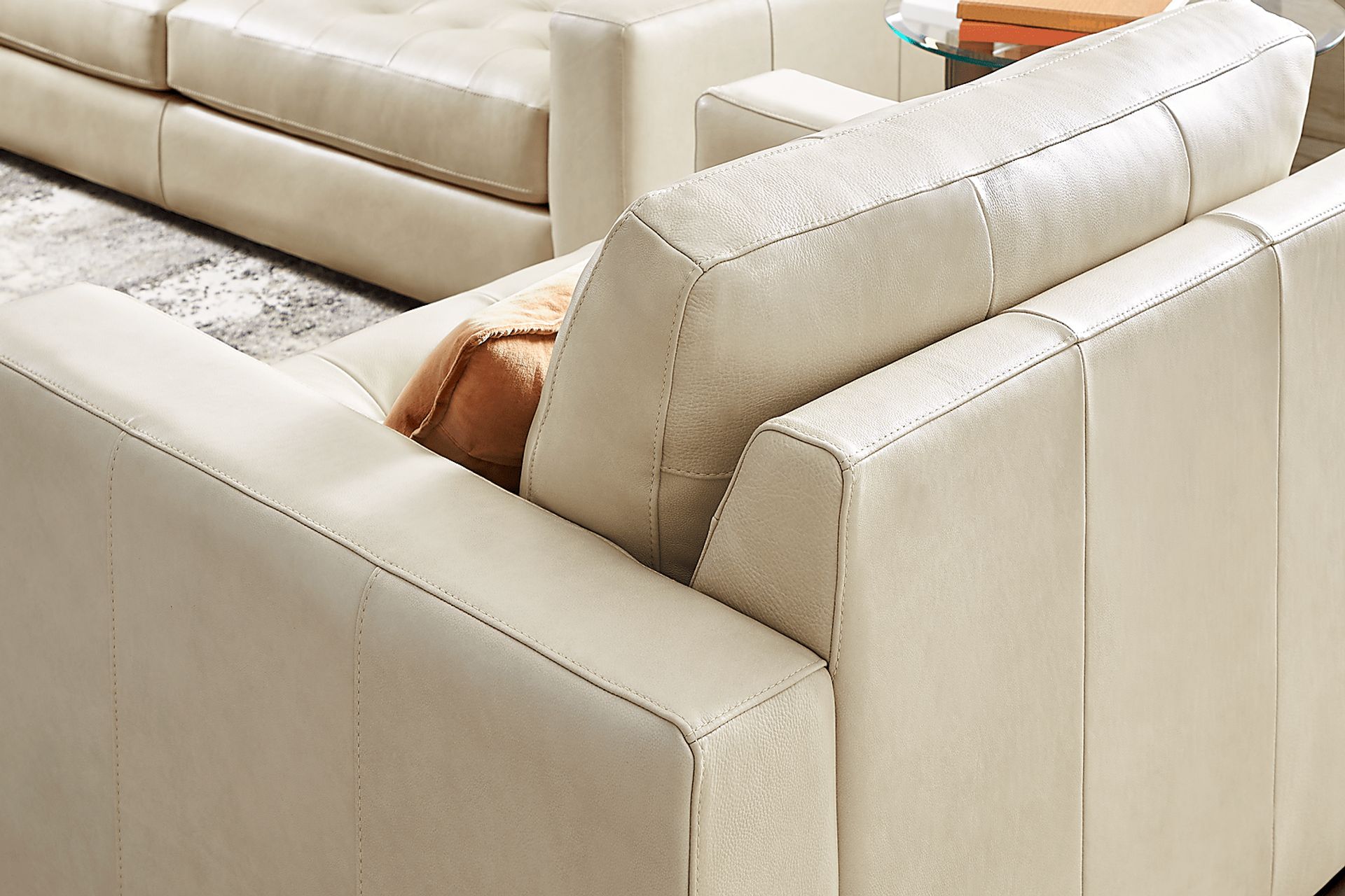 Messina Ivory Leather Chair - Image 5