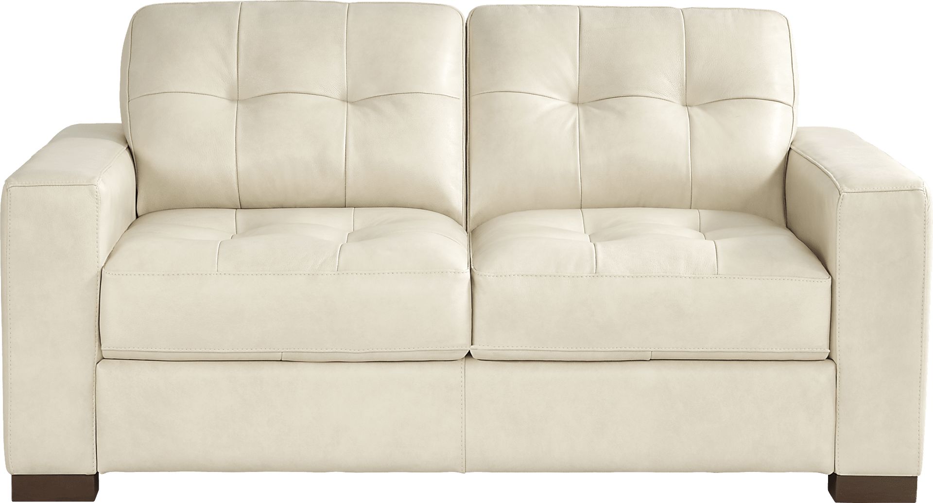 Messina Ivory Leather Loveseat - Image 1