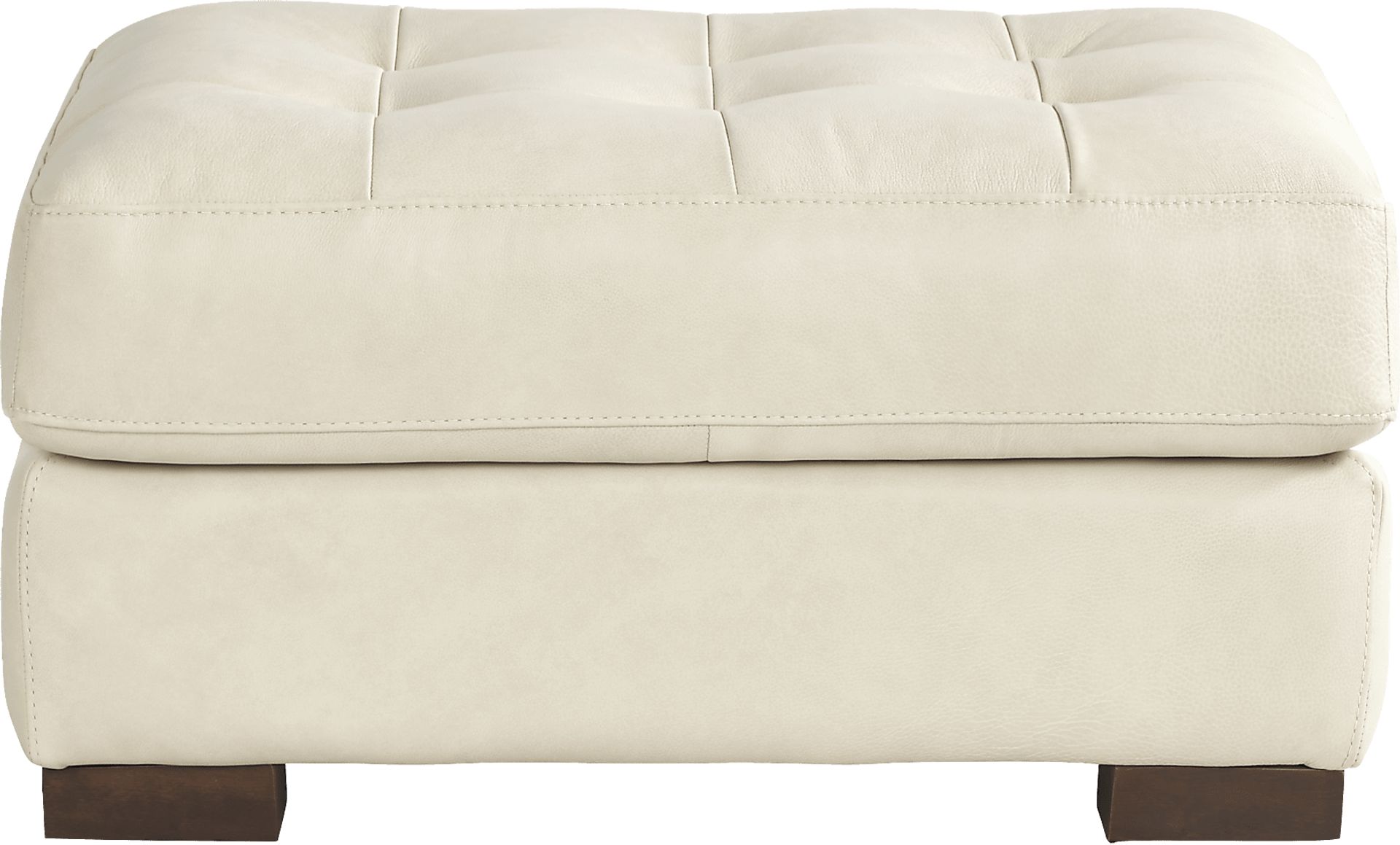 Messina Ivory Leather Ottoman - Image 2