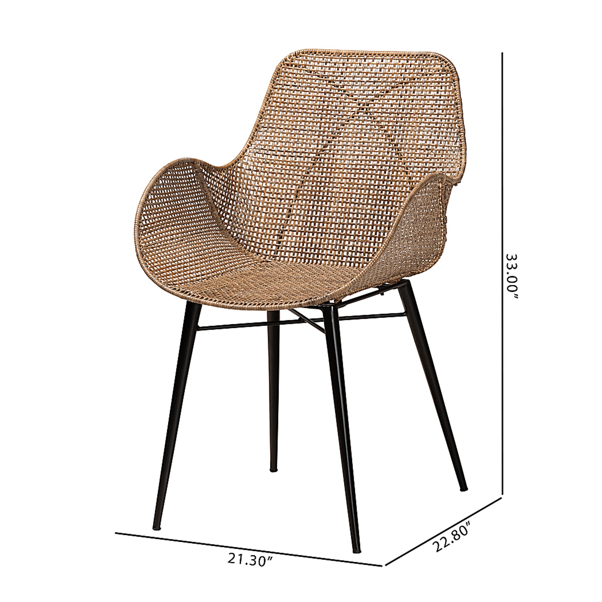Messinia Brown Arm Chair, Set of 2 - Image 9