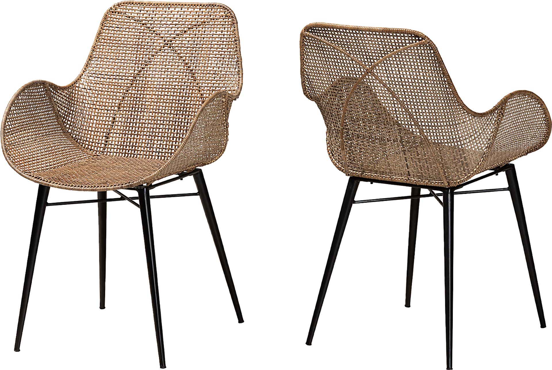 Messinia Brown Arm Chair, Set of 2 - Image 1