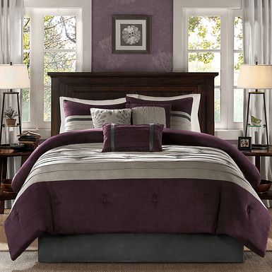 Metina Purple 7 Pc California King Comforter Set