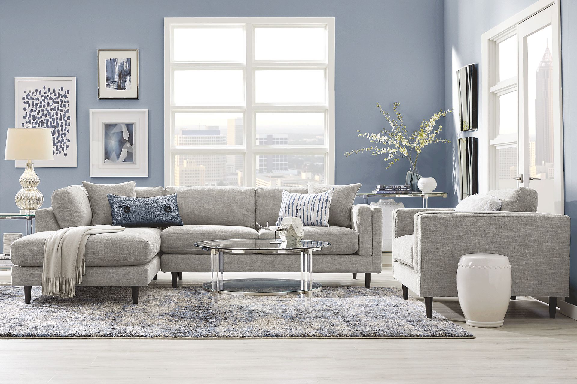 Metro Lounge Dove 5 Pc Sectional Living Room - Image 1