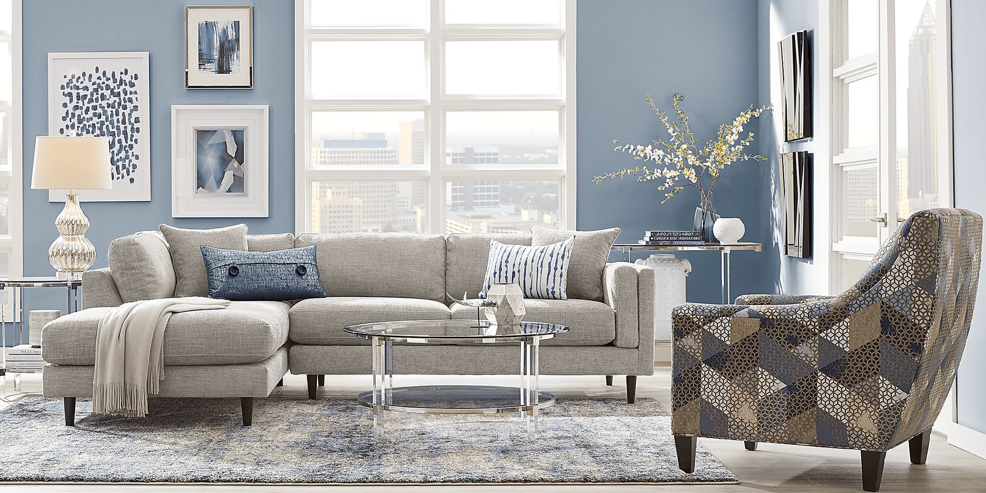 Metro Lounge Dove 5 Pc Sectional Living Room - Image 1