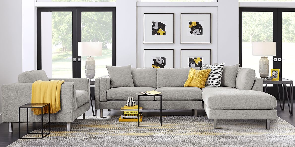 Metro Lounge Dove 5 Pc Sectional Living Room