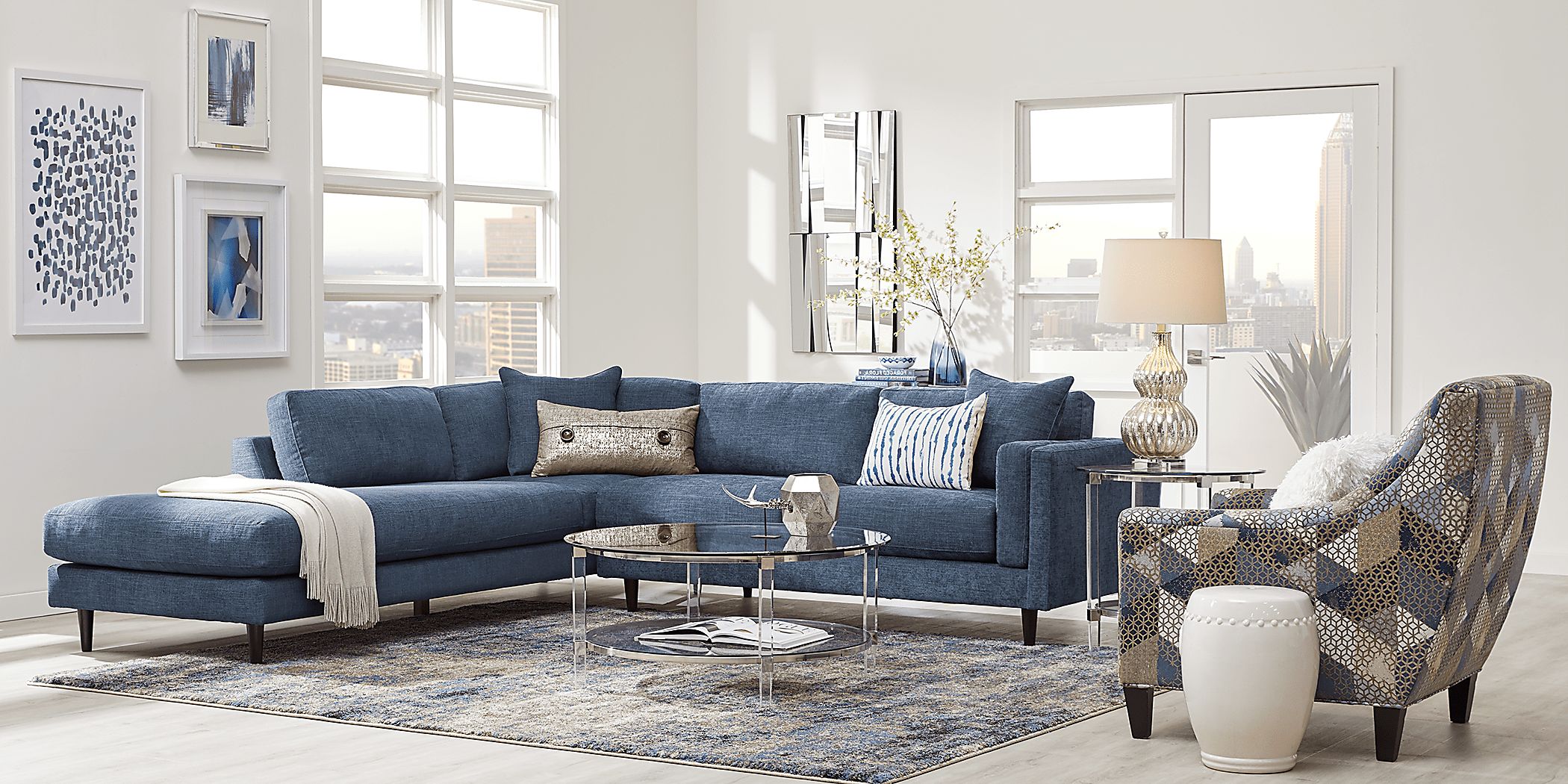 Metro Lounge Sapphire 2 Pc Sectional Rooms To Go