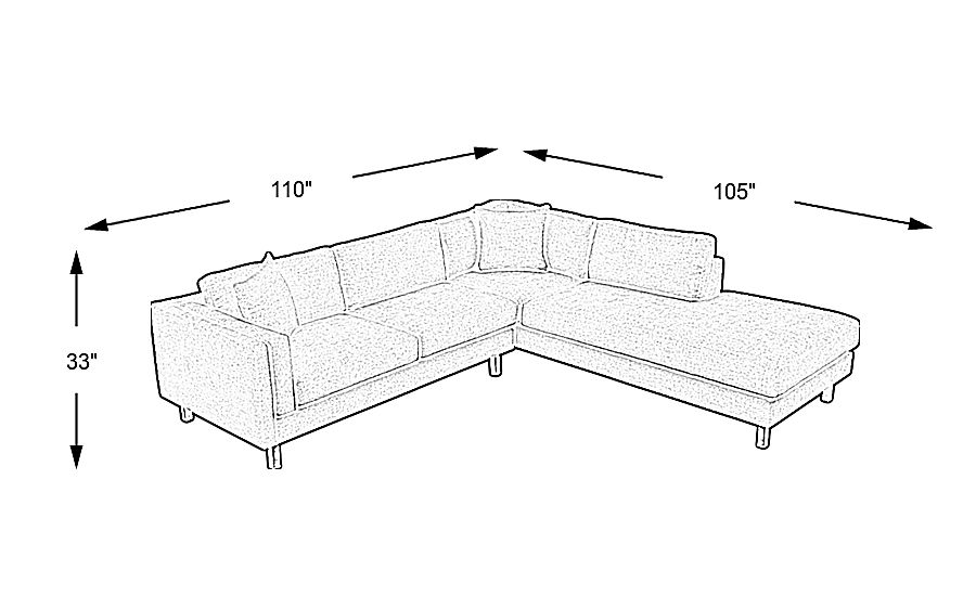 Metro Lounge Sapphire 2 Pc Sectional Rooms To Go
