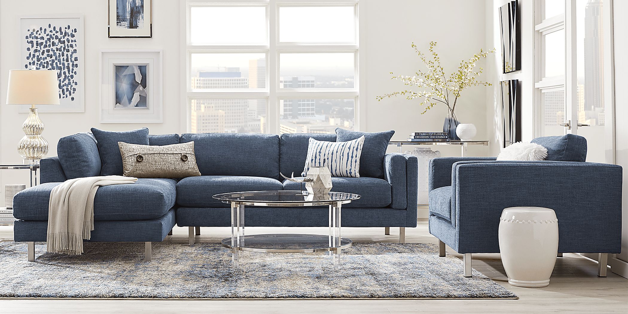 Metro Lounge Sapphire 2 Pc Sectional Rooms To Go