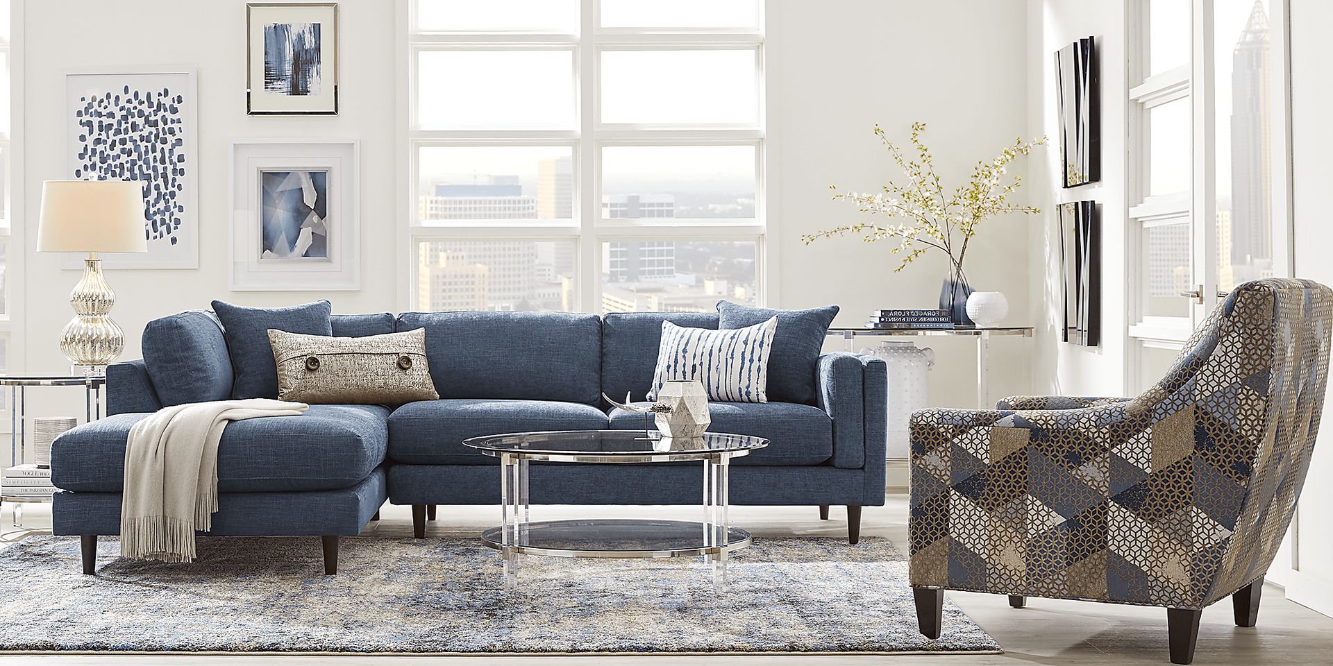 Metro Lounge Sapphire 5 Pc Sectional Living Room - Image 1