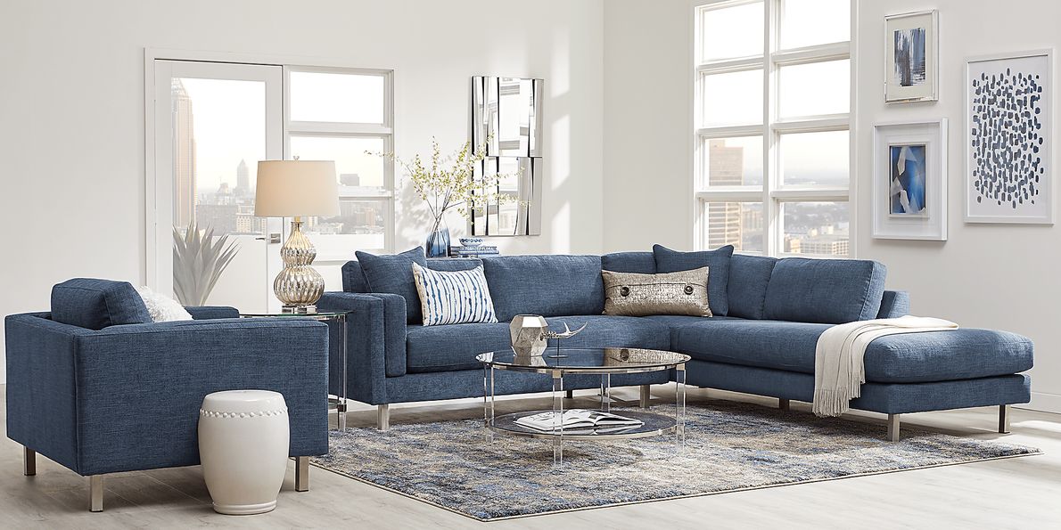 Metro Lounge Sapphire 5 Pc Sectional Living Room - Rooms To Go