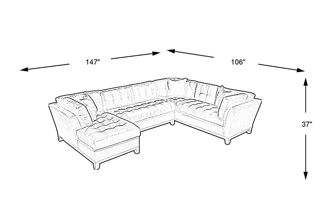 Metro 3 Pc Left Arm Chaise Sectional