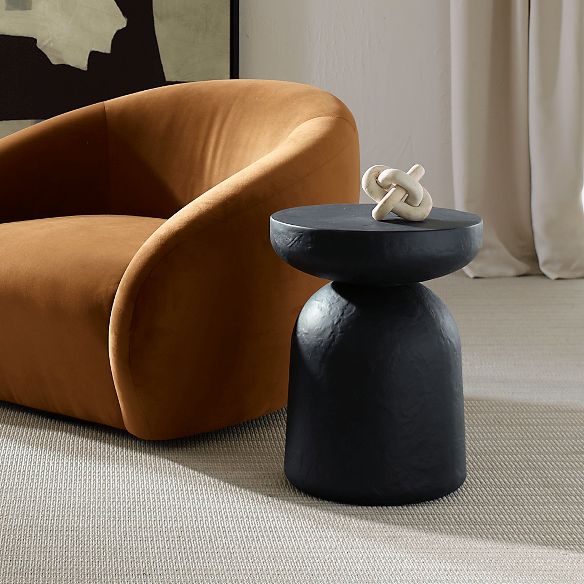 Meva Black Outdoor End Table - Image 2