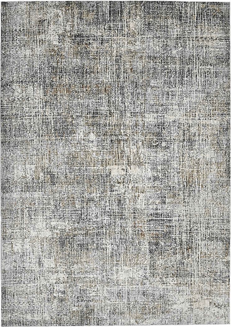 Mezure Gray/Orange 5'3 x 7'6 Rug