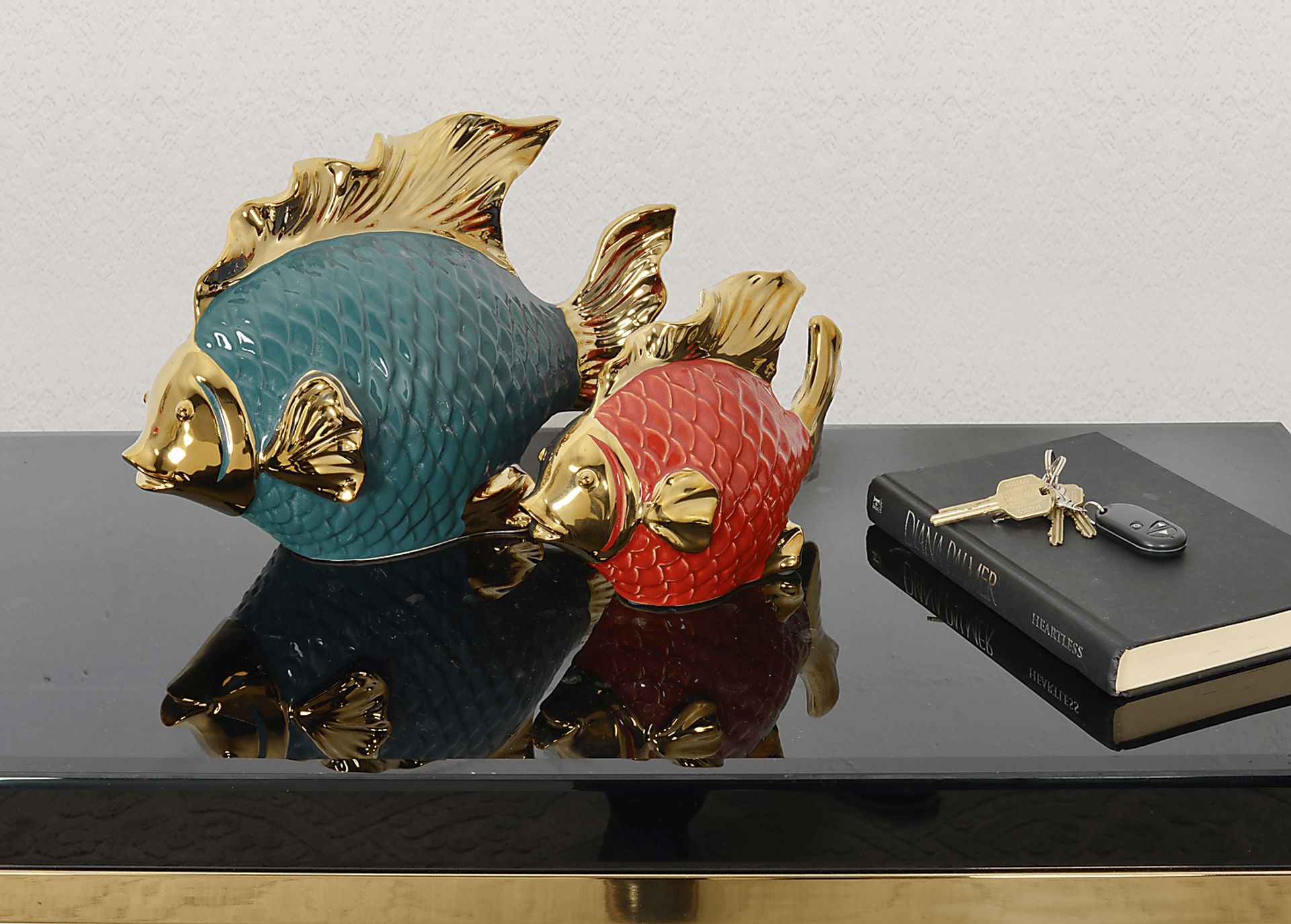 Mhina Red Sculpture, Set of 2 - Image 2