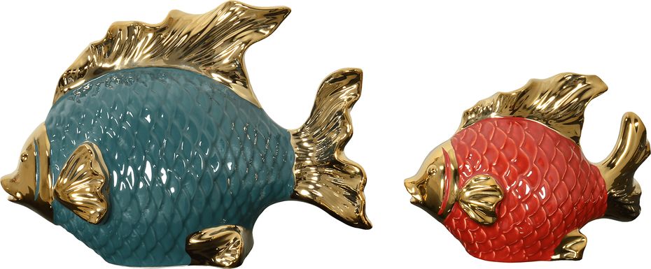 Mhina Red Sculpture, Set of 2
