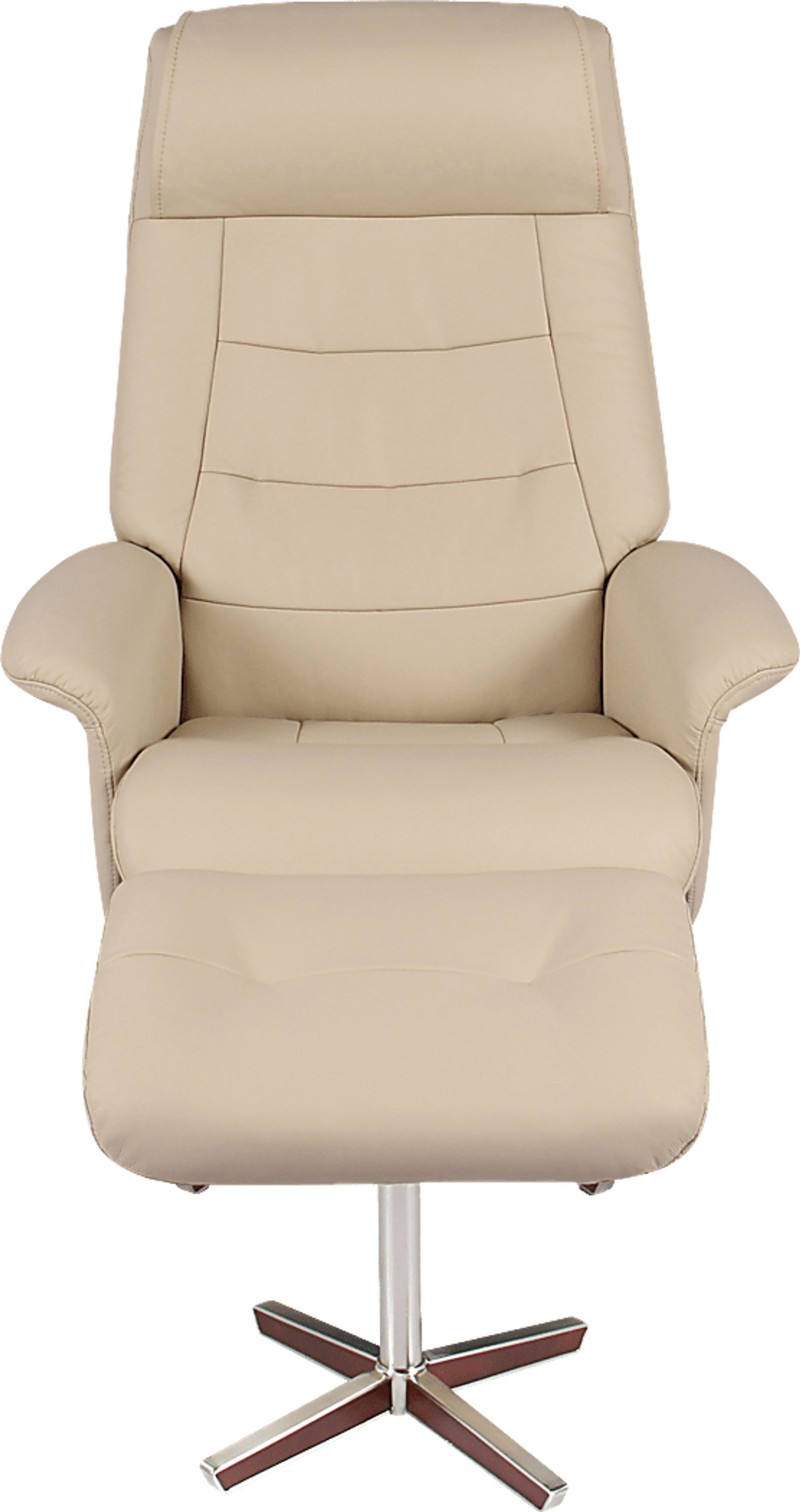 Mial Beige Recliner & Ottoman - Image 2