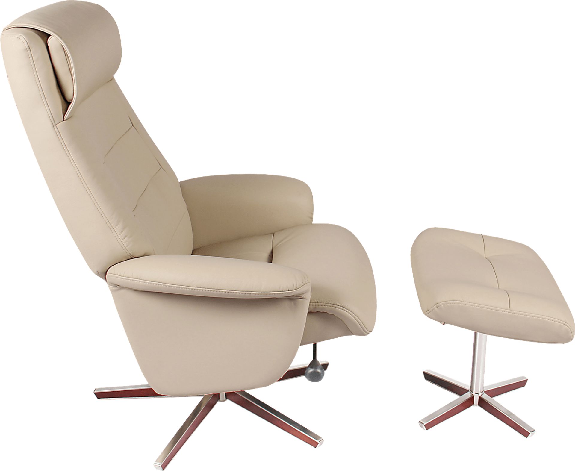 Mial Beige Recliner & Ottoman - Image 3