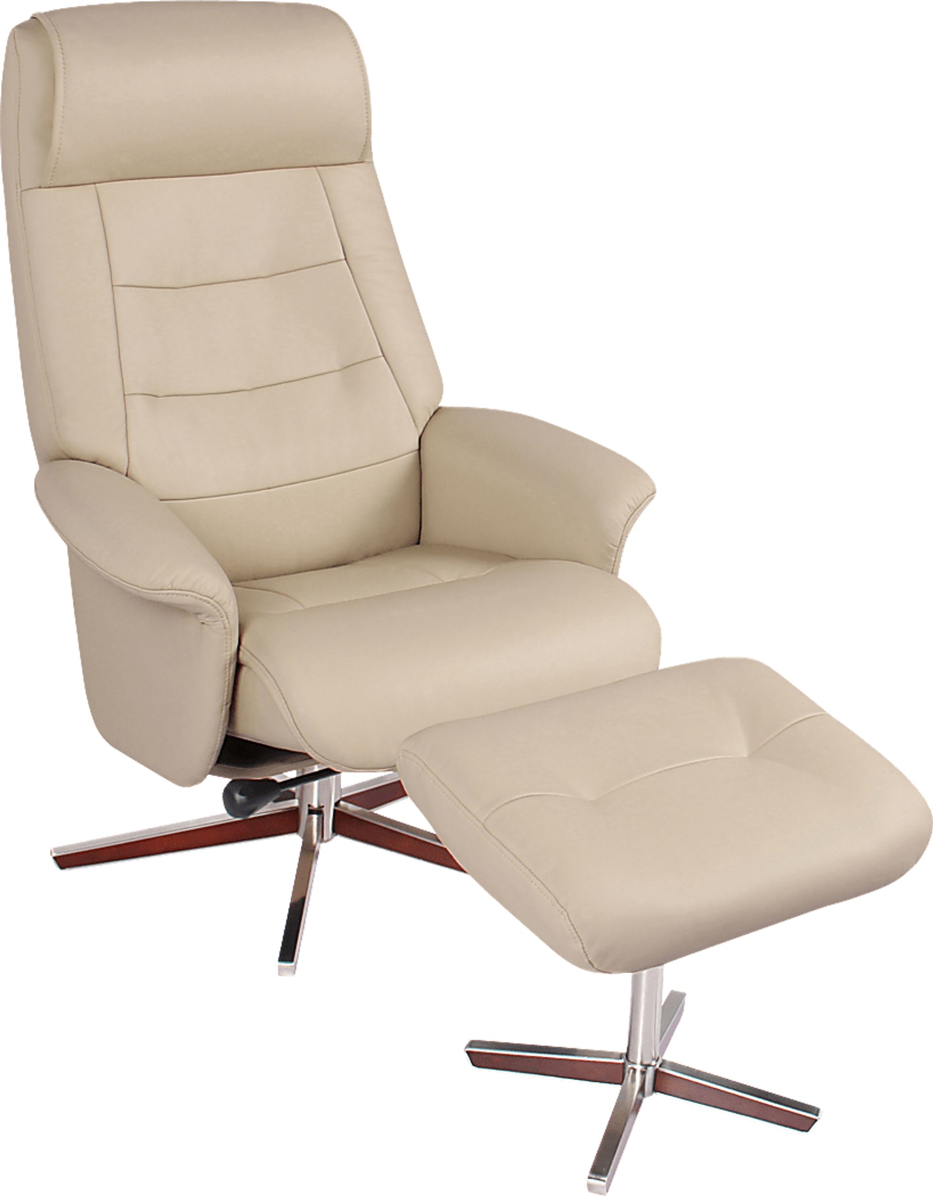 Mial Beige Recliner & Ottoman - Image 1