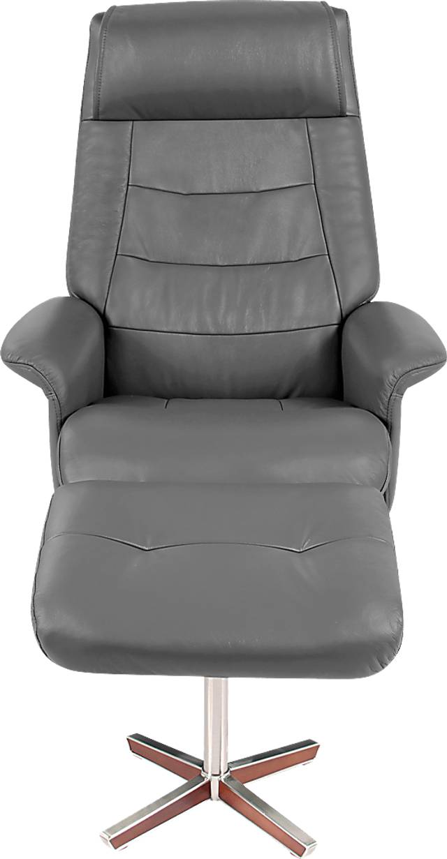 Mial Gray Recliner & Ottoman - Thumbnail - Image 2
