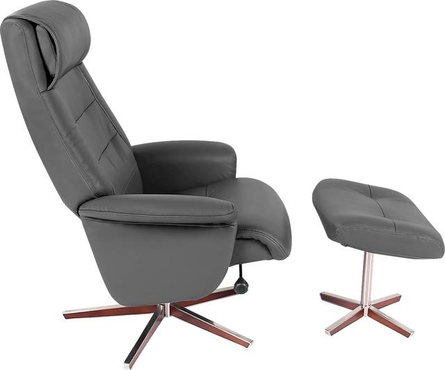 Mial Gray Recliner & Ottoman - Thumbnail - Image 3