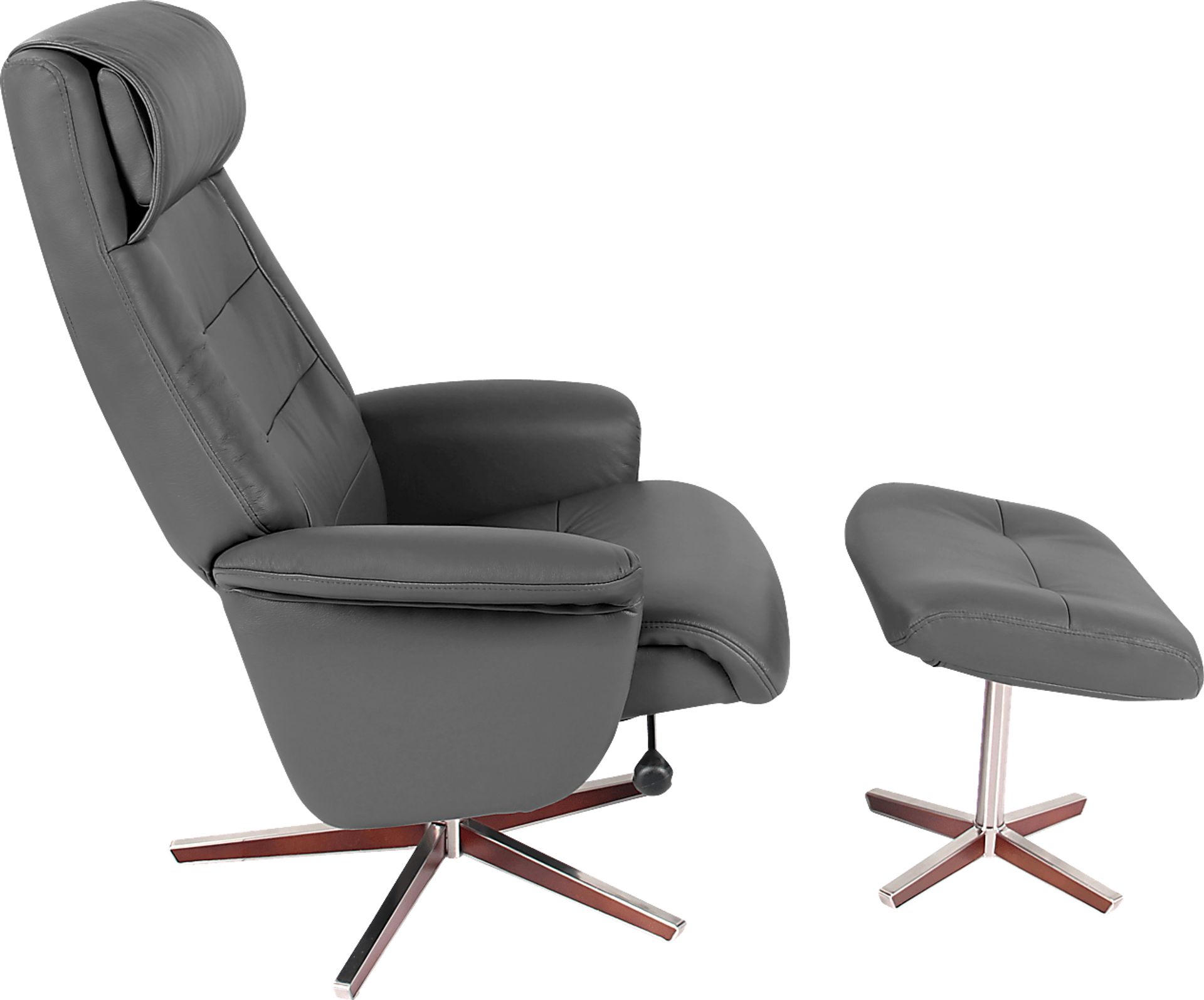 Mial Gray Recliner & Ottoman - Image 3