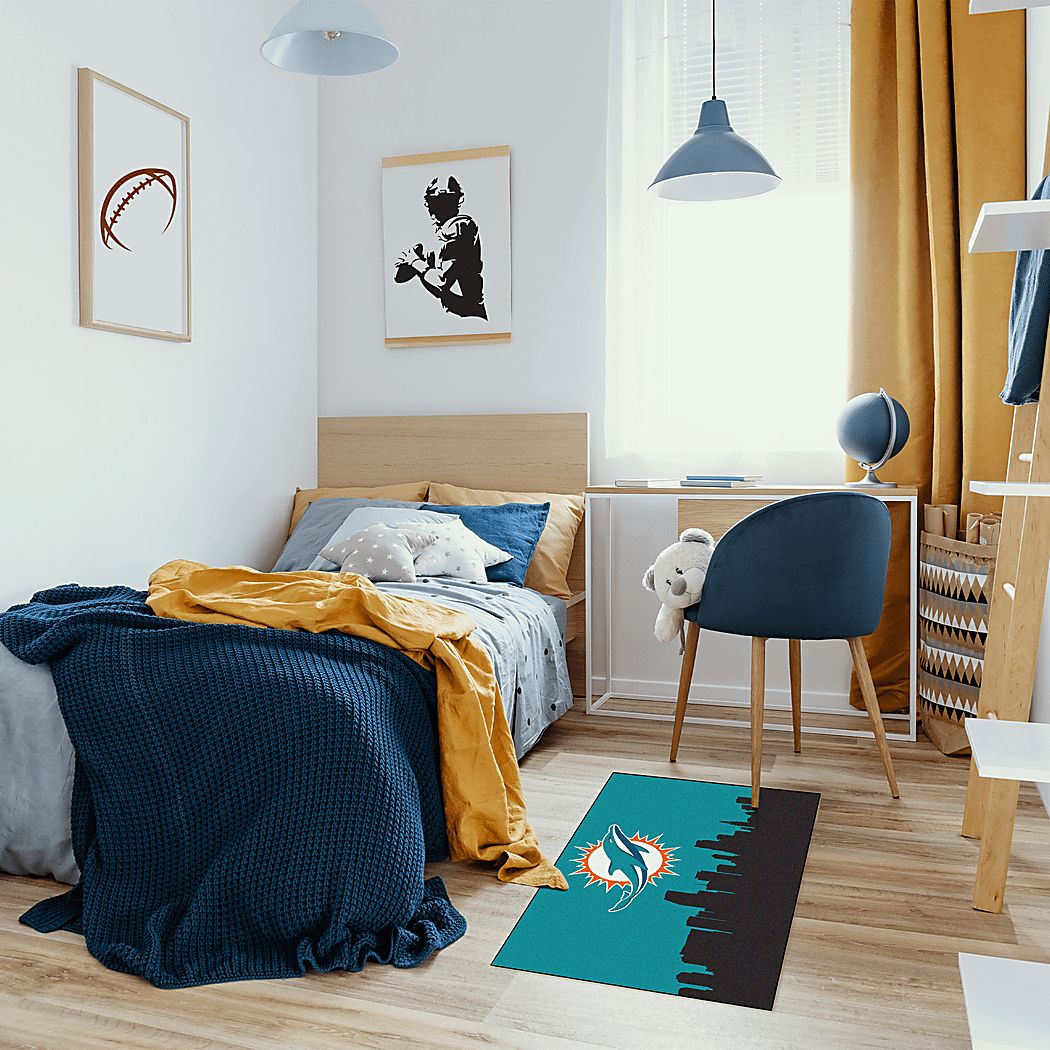 Miami Dolphins 2' x 3' Machine Washable Rug