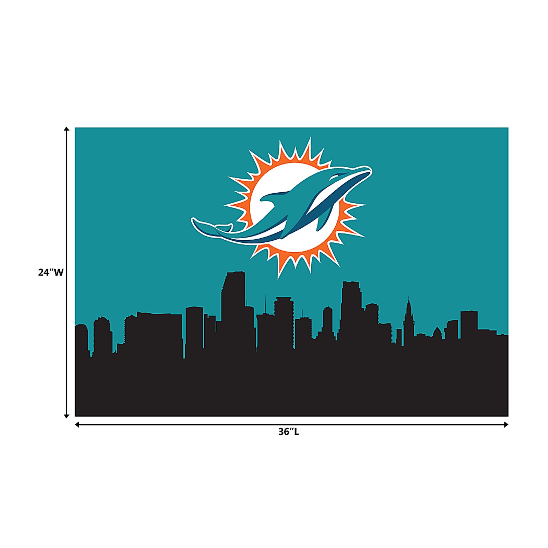 Miami Dolphins 2' x 3' Machine Washable Rug - Image 3