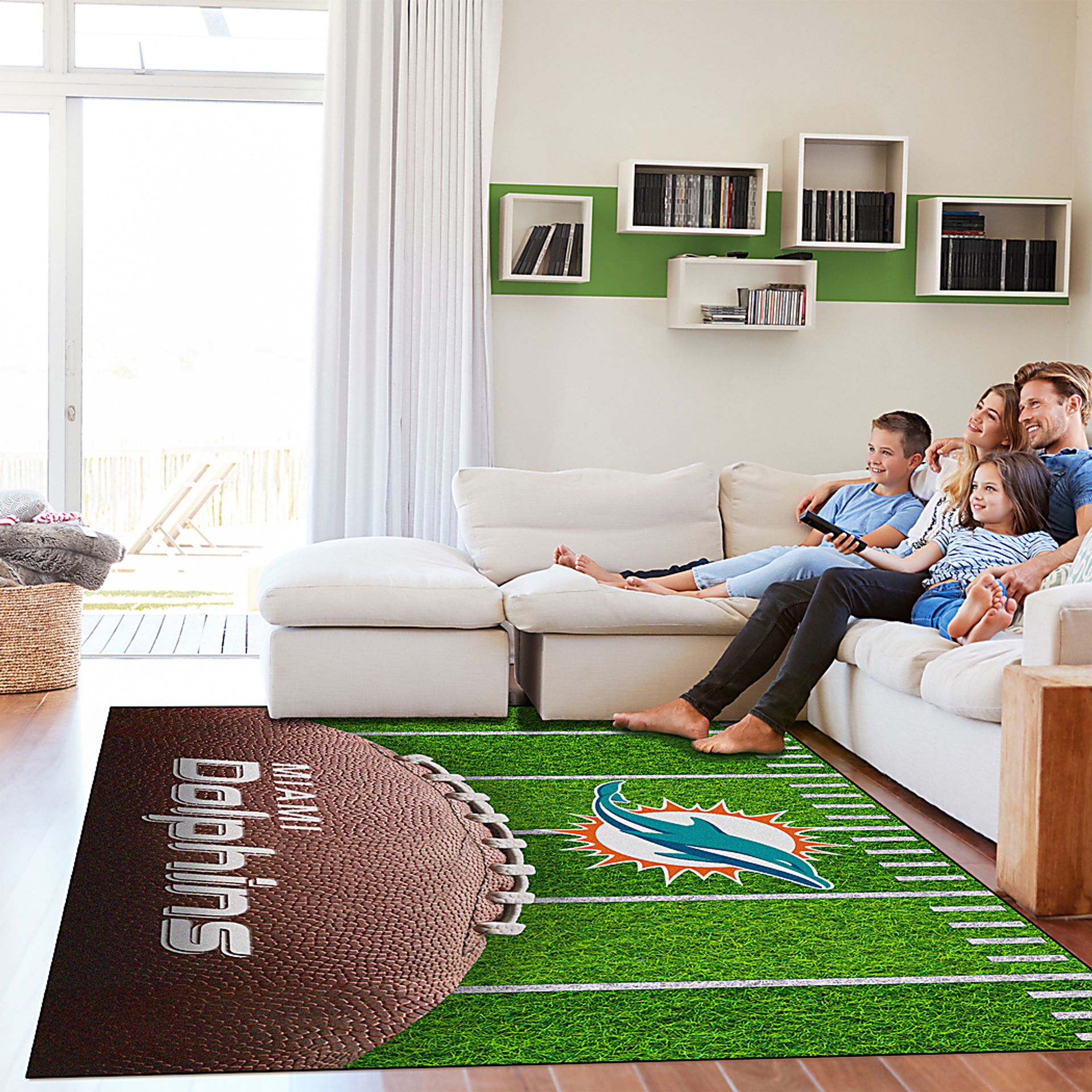 Miami Dolphins 5' x 7' Machine Washable Rug - Image 2