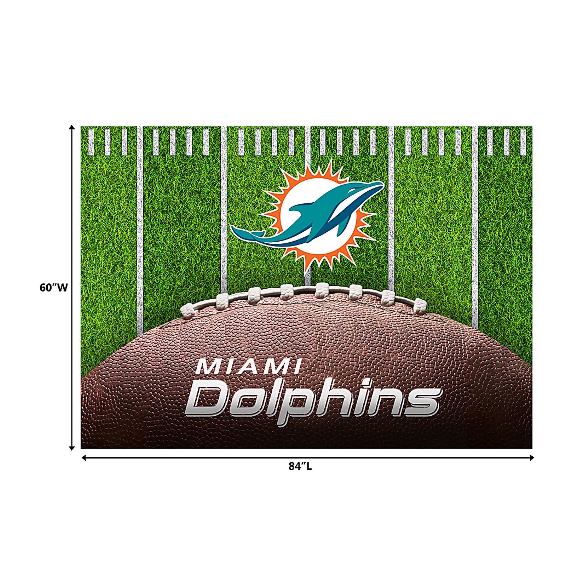 Miami Dolphins 5' x 7' Machine Washable Rug - Image 3