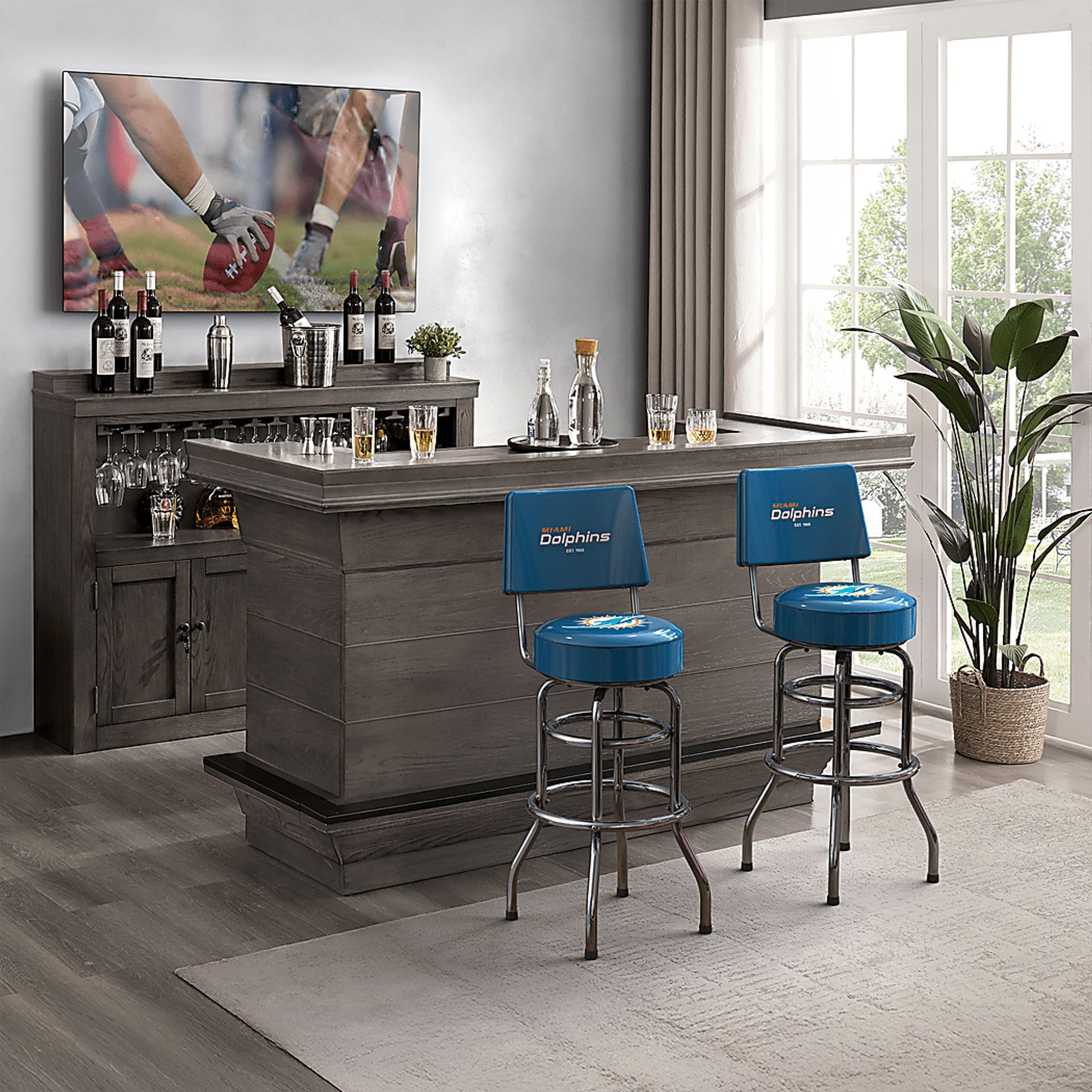 Miami Dolphins Aqua Barstool - Image 2