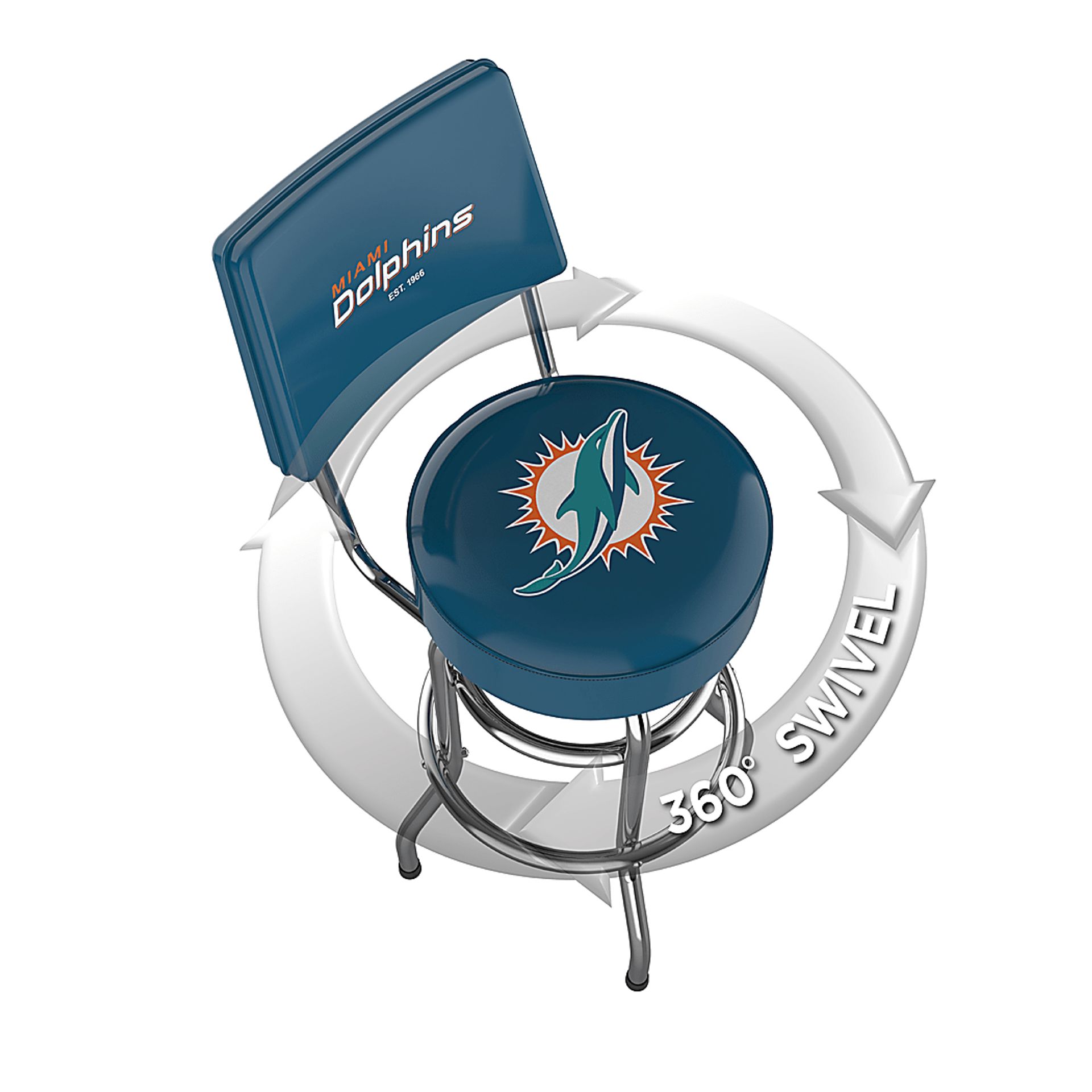 Miami Dolphins Aqua Barstool - Image 3