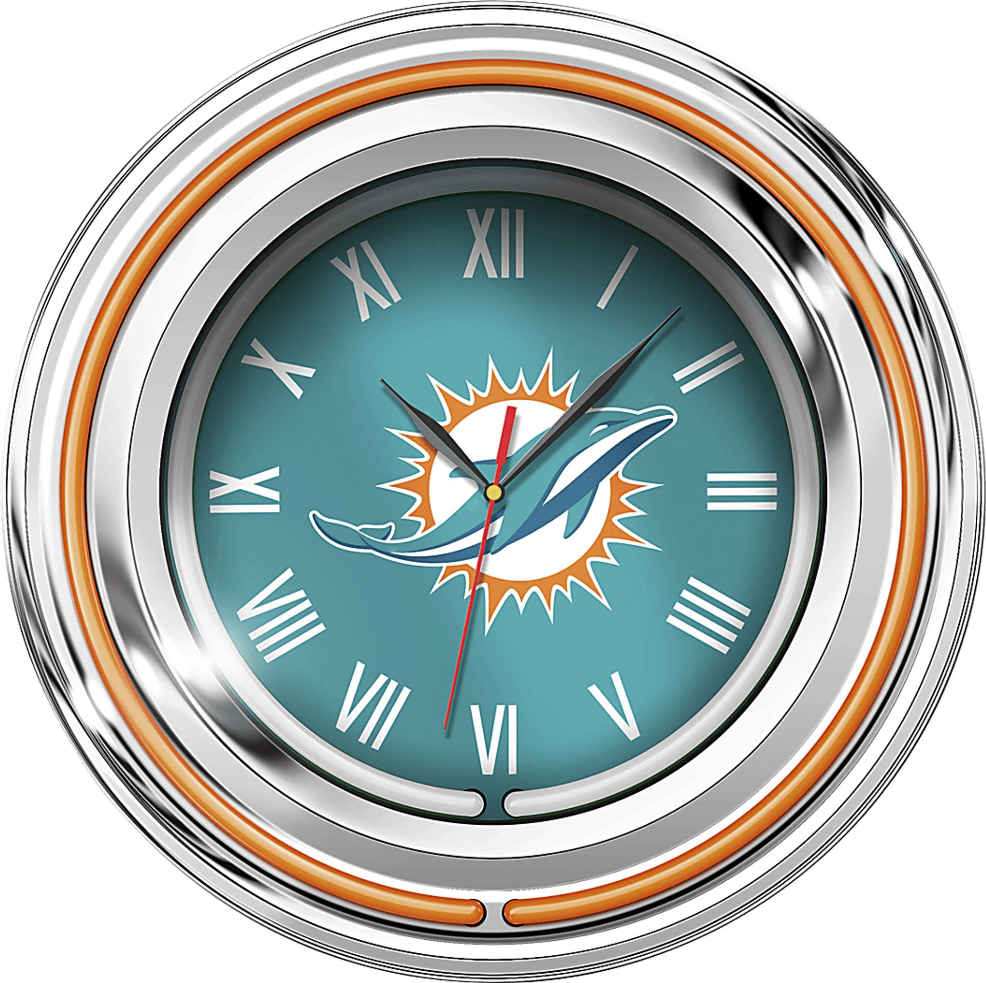 Miami Dolphins Aqua Neon Wall Clock - Image 1