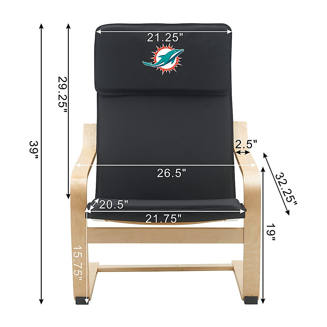 Miami Dolphins Black Accent Chair - Thumbnail 5