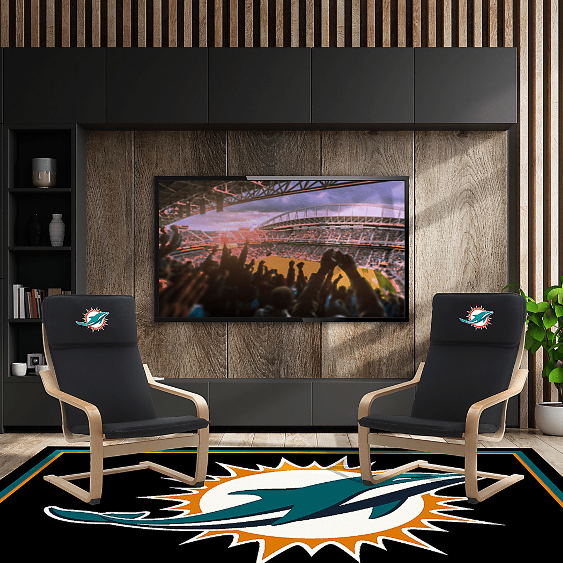 Miami Dolphins Black Accent Chair - Image 6
