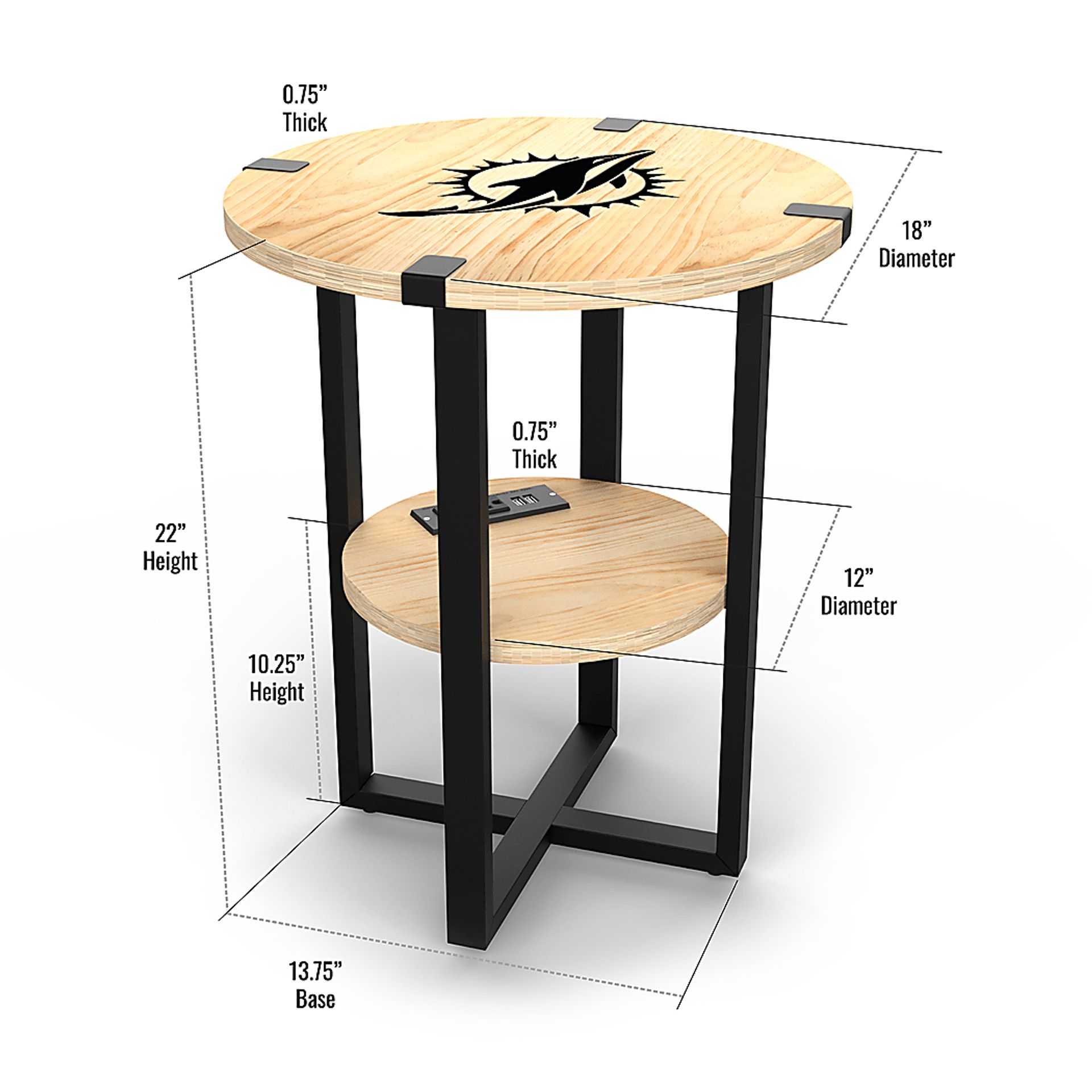 Miami Dolphins Side Table - Image 5