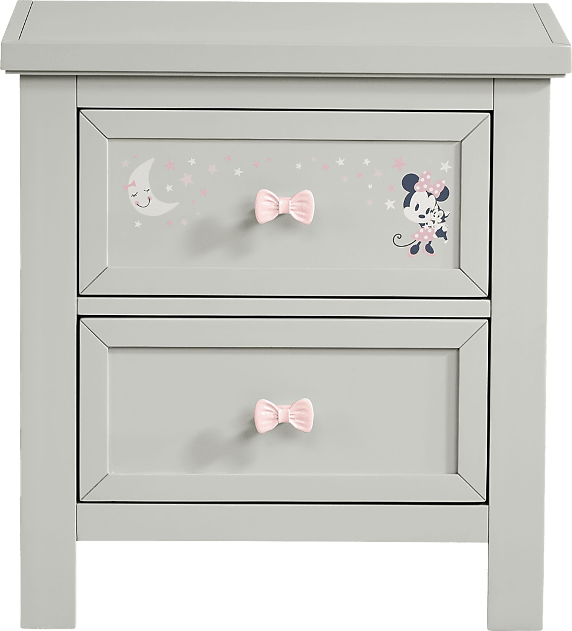 Mickey Mouse and Minnie Mouse Gray Nightstand with Classic Art - Image 2