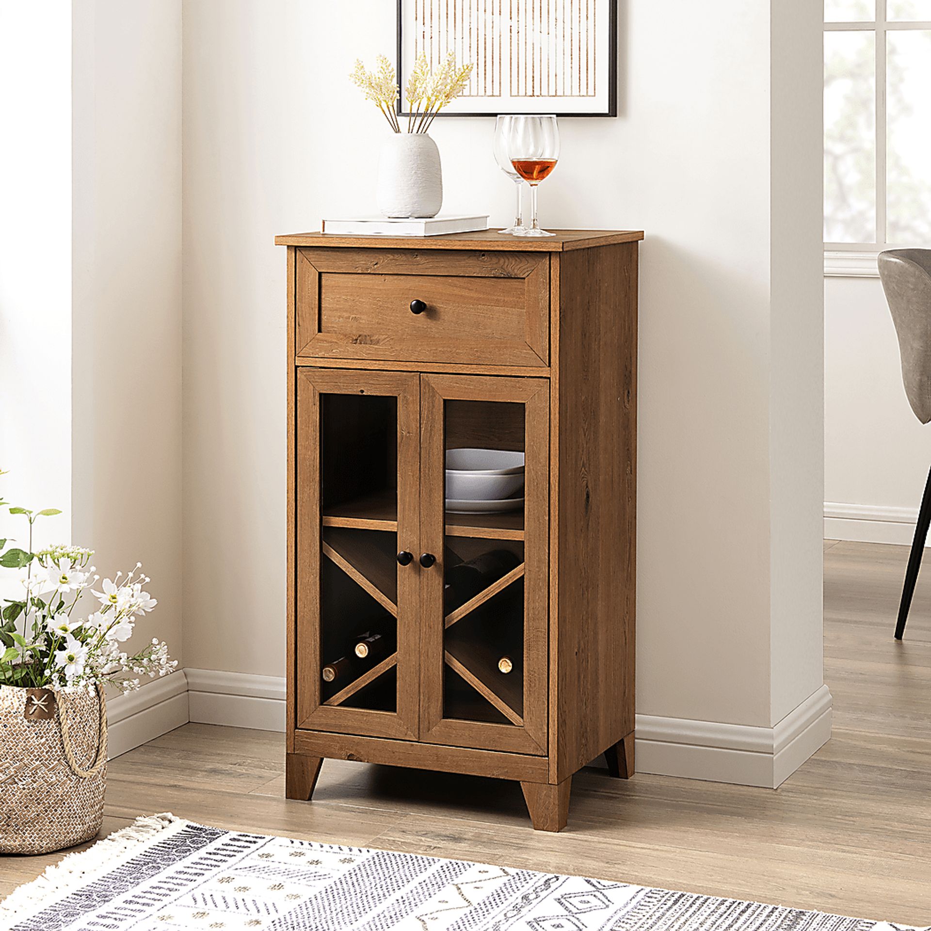 Micollet Oak Wine Cabinet - Image 2