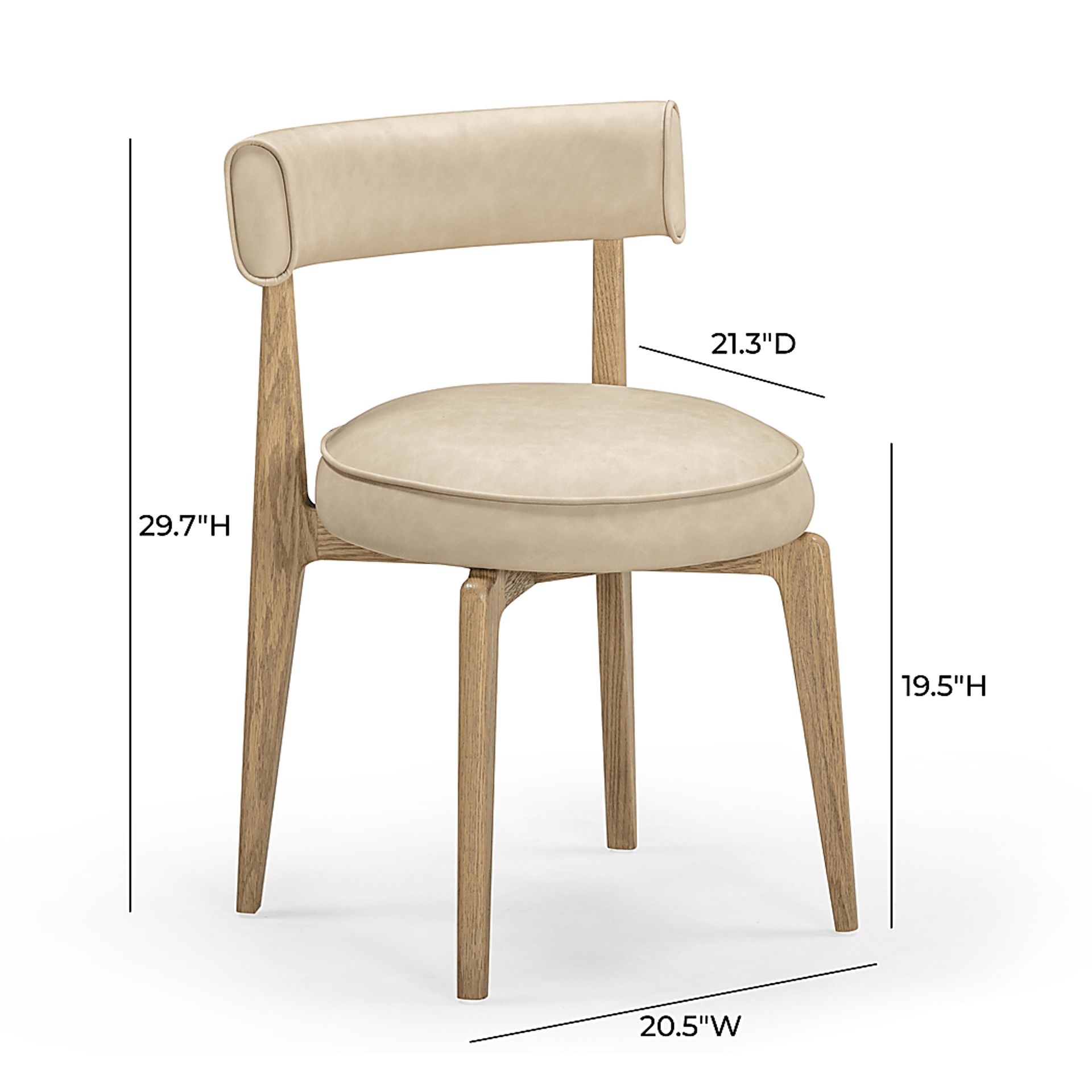 Microbeat Cream Dining Chair - Image 5