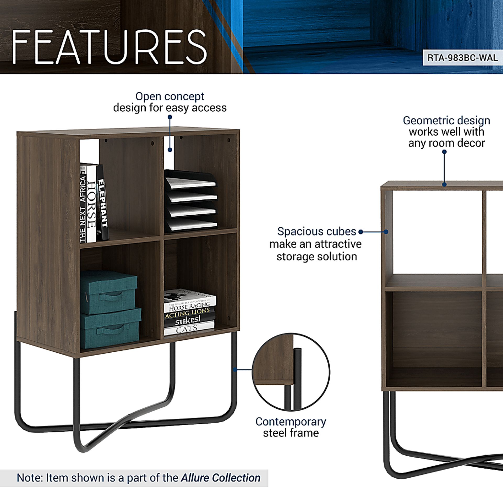 Midamis Walnut Bookcase - Image 3