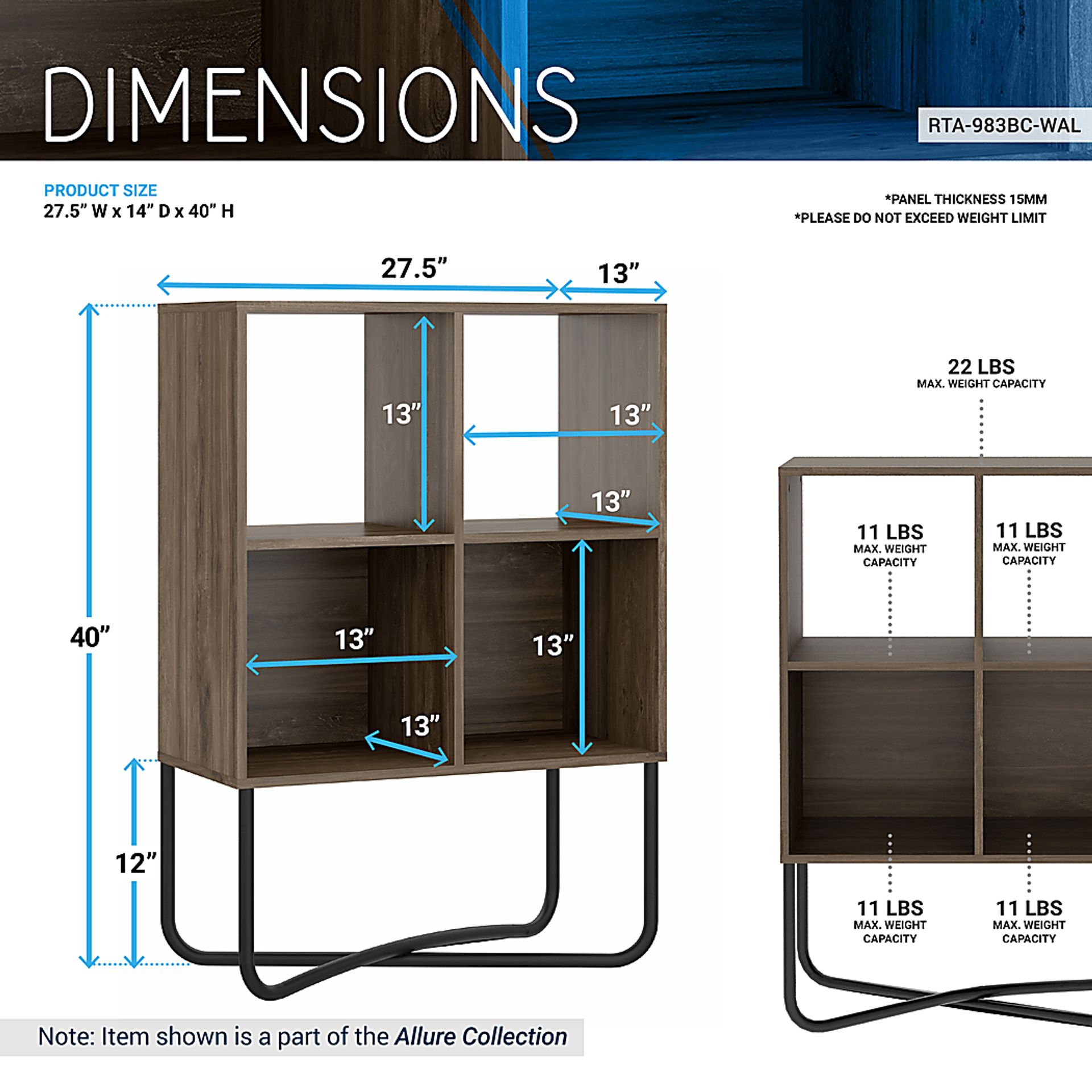 Midamis Walnut Bookcase - Image 4