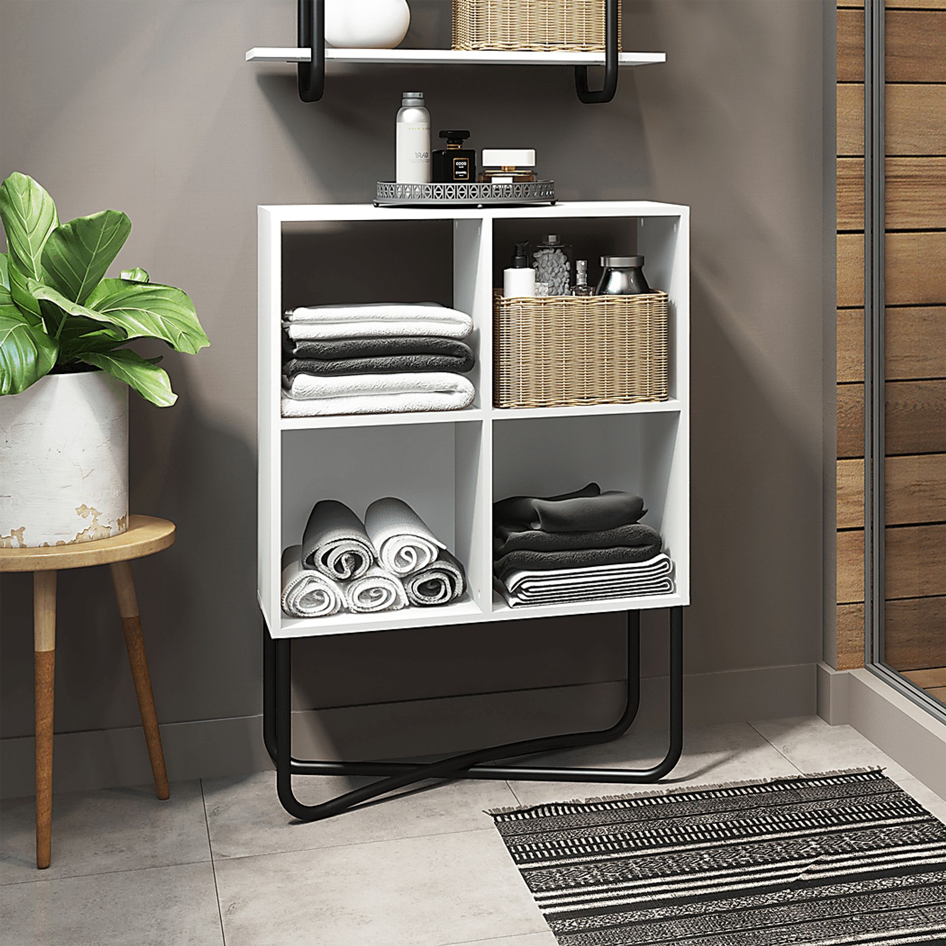 Midamis White Bookcase - Image 2