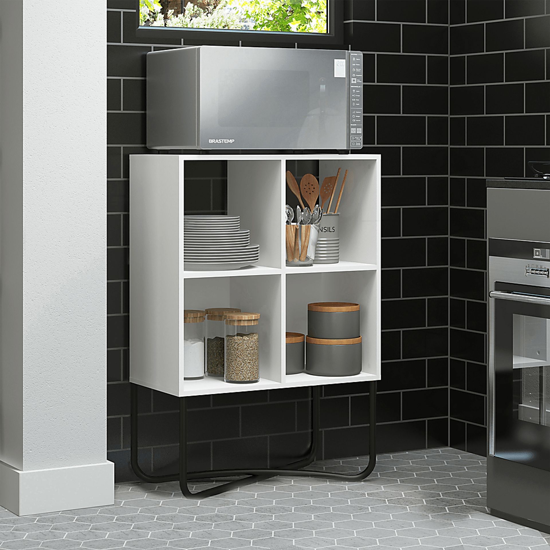 Midamis White Bookcase - Image 9