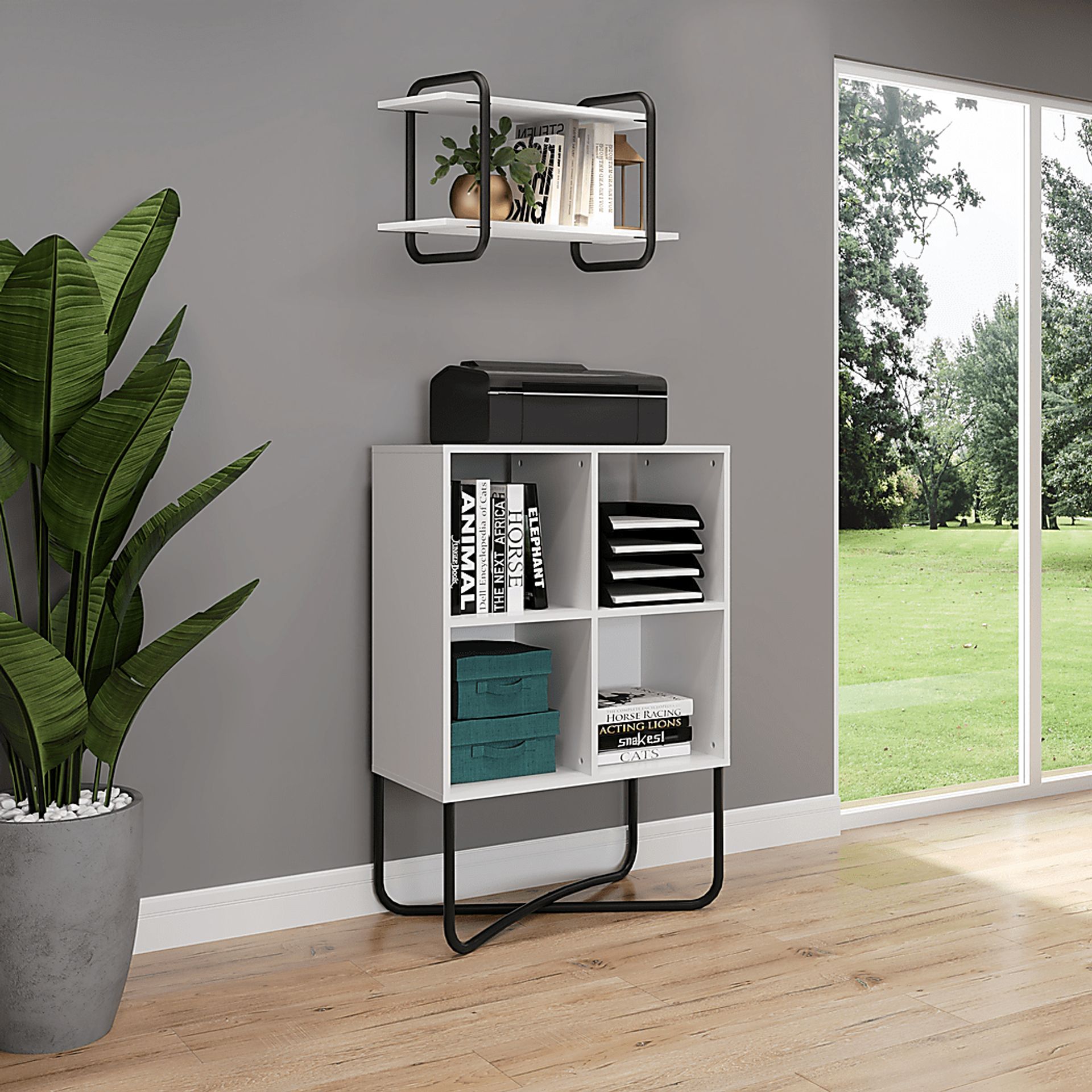 Midamis White Bookcase - Image 10