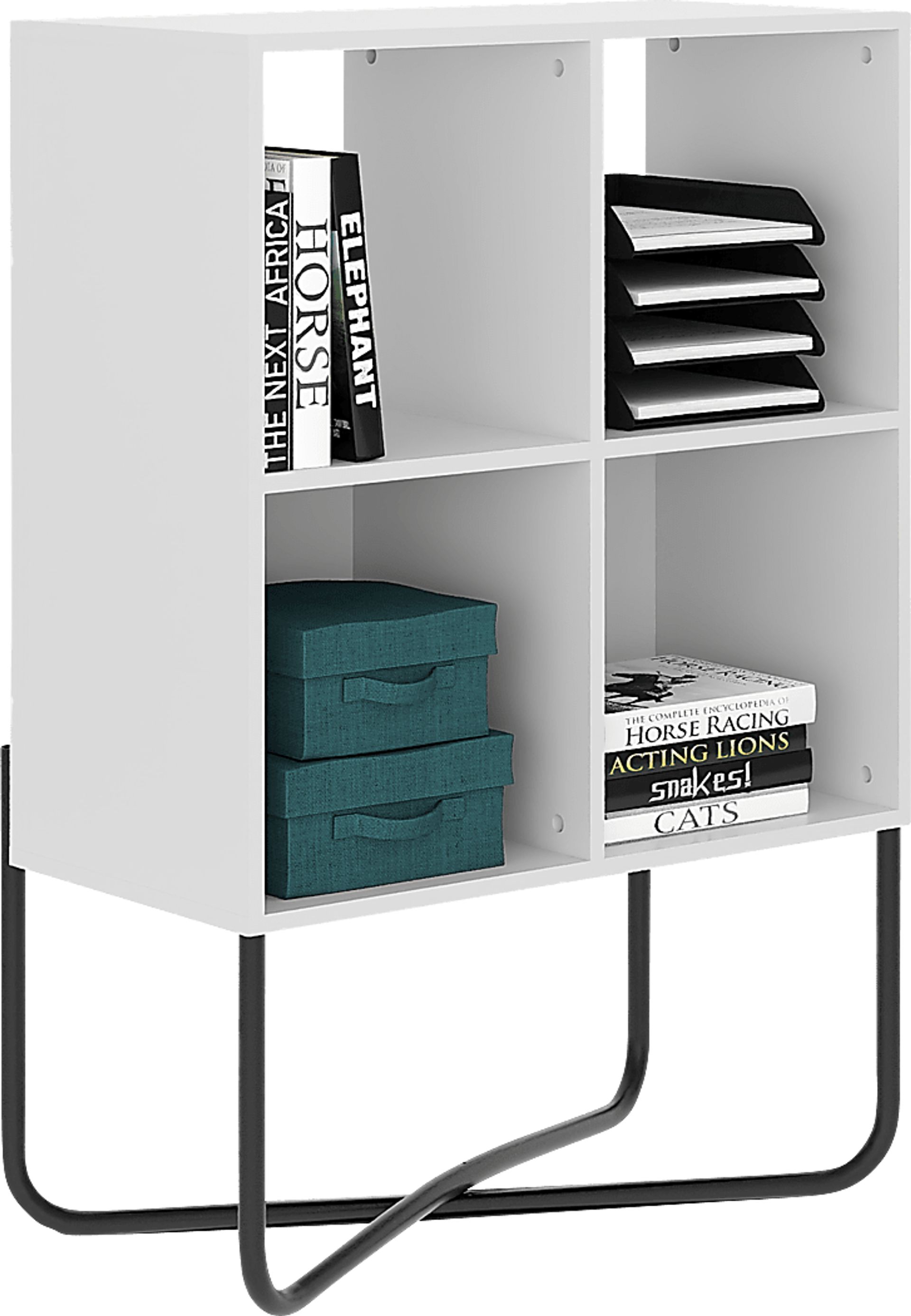 Midamis White Bookcase - Image 1
