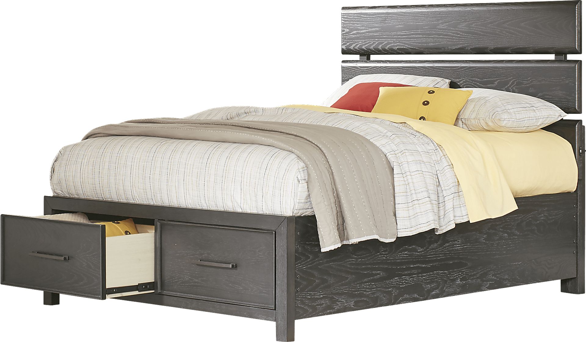 Kids Midcity Loft Carbon 3 Pc Full Slat Bed with Storage - Image 2