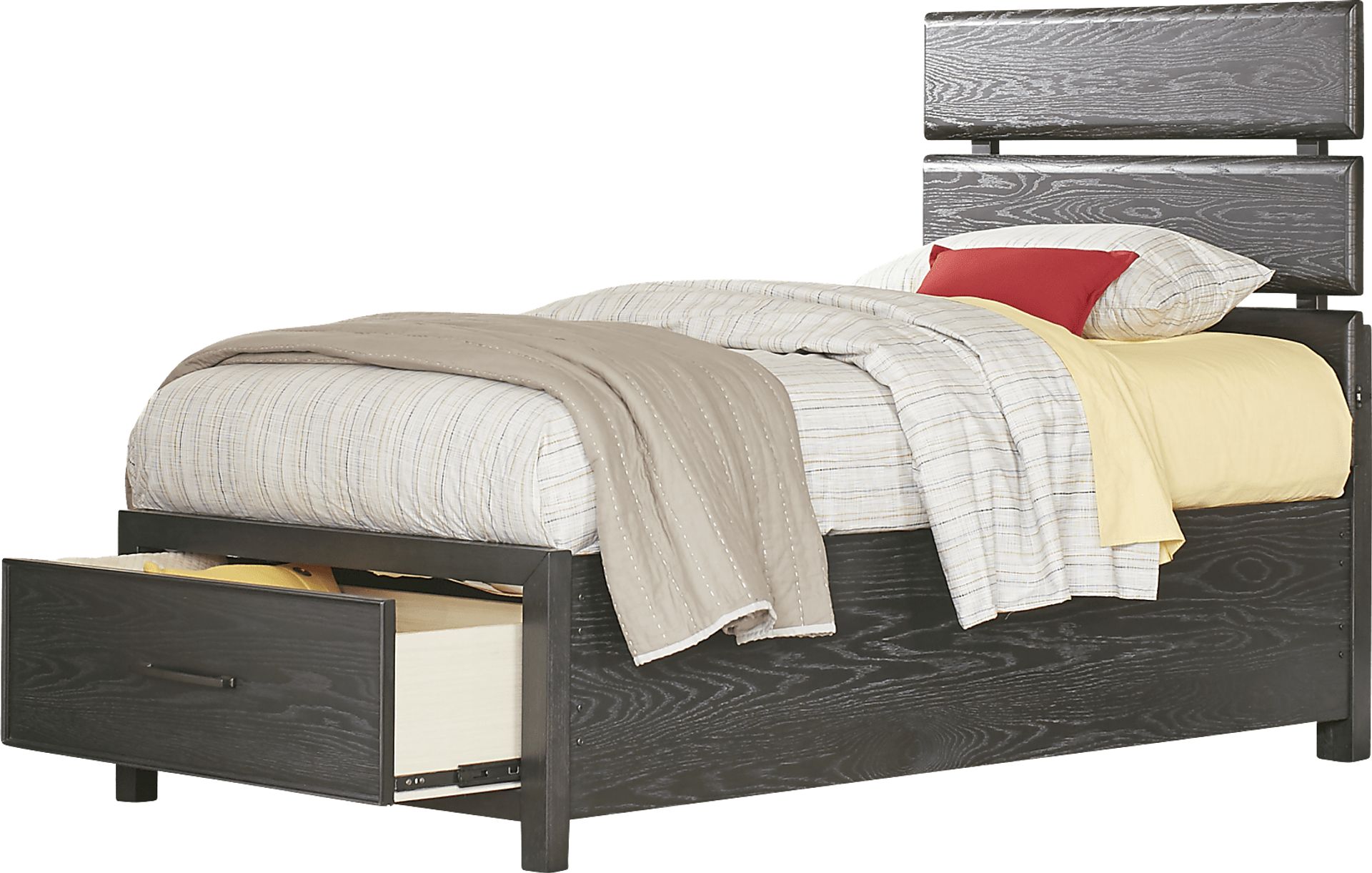 Kids Midcity Loft Carbon 5 Pc Twin Slat Bedroom with Storage - Image 2